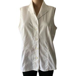 Jones New York Easy-Care Sleeveless 10 Button-Up Shirt